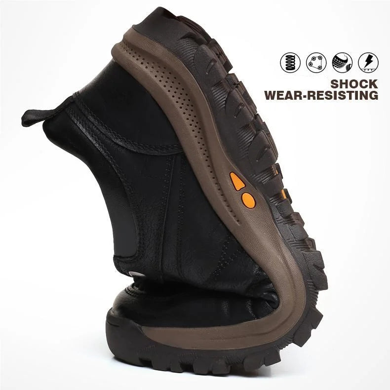 Men’s Casual Hand-Stitched Shoes with Arch Support, Non-Slip & Breathable Comfort