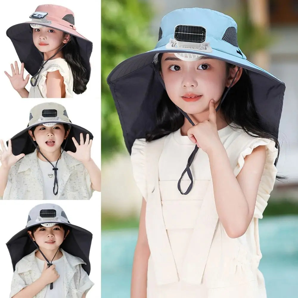 Kids' Adjustable Solar-Powered Fan Hat – Stay Cool on Sunny Days