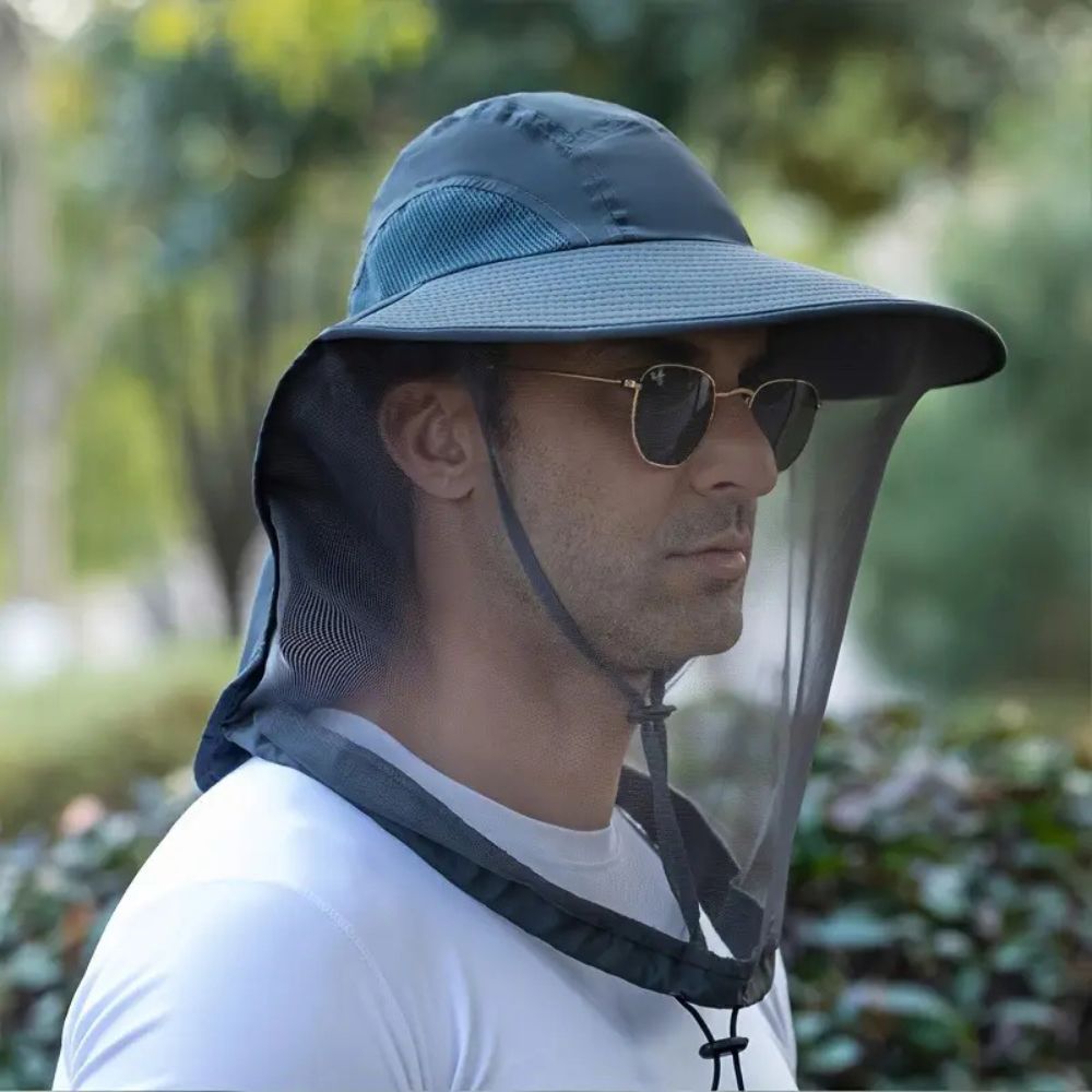 Breathable Wide-Brim Hat with Sun and Mosquito Protection