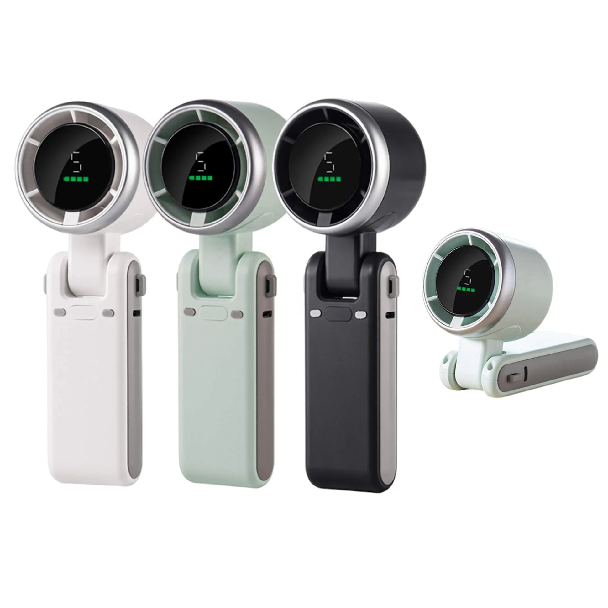 Foldable Handheld Turbo Fan with Digital Display - Ultra-Portable, High-Velocity Cooling on the Go