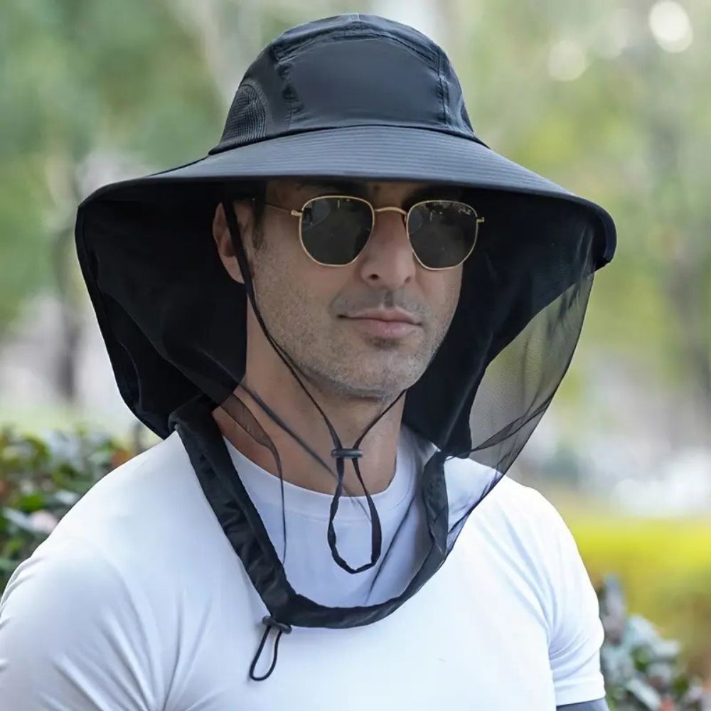 Breathable Wide-Brim Hat with Sun and Mosquito Protection