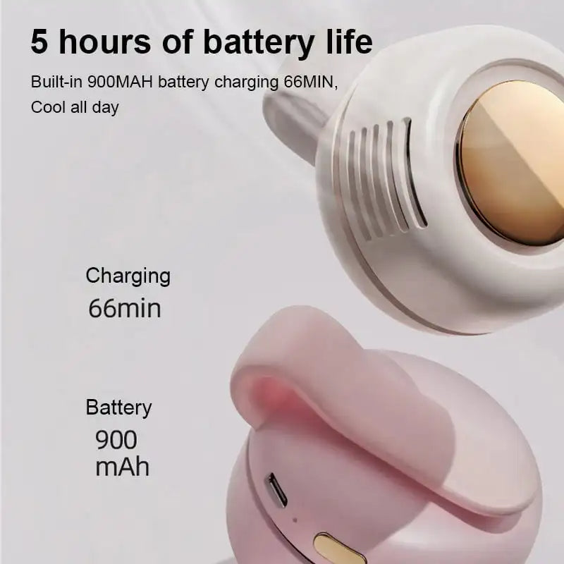 Clip-On Portable Waist Fan with Bladeless Handheld Design for Personal Cooling On the Go