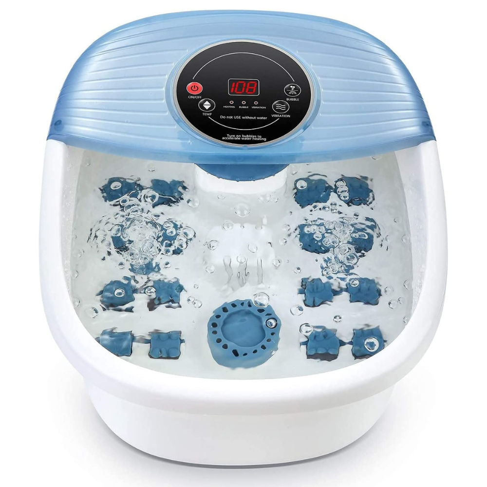 Luxurious Temperature-Controlled Foot Spa with Bubble Bath and Vibration Massage
