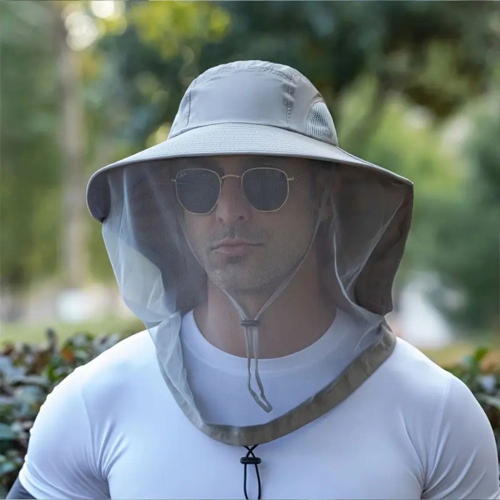 Breathable Wide-Brim Hat with Sun and Mosquito Protection