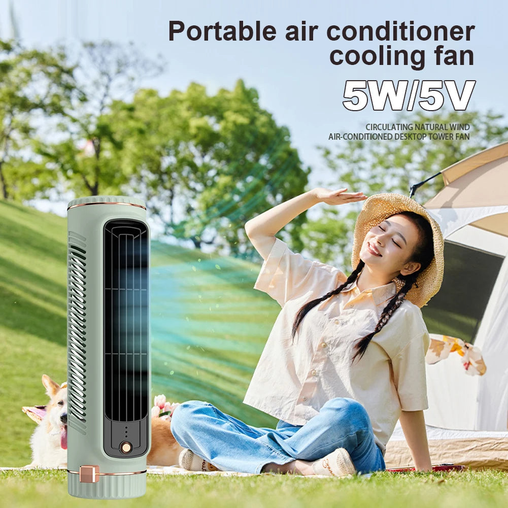 Bladeless Portable Tower Air Conditioner Fan – Sleek, Quiet Cooling for Any Room