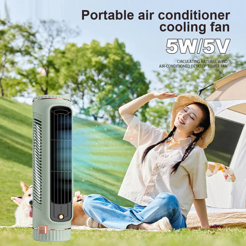 Bladeless Portable Tower Air Conditioner Fan – Sleek, Quiet Cooling for Any Room
