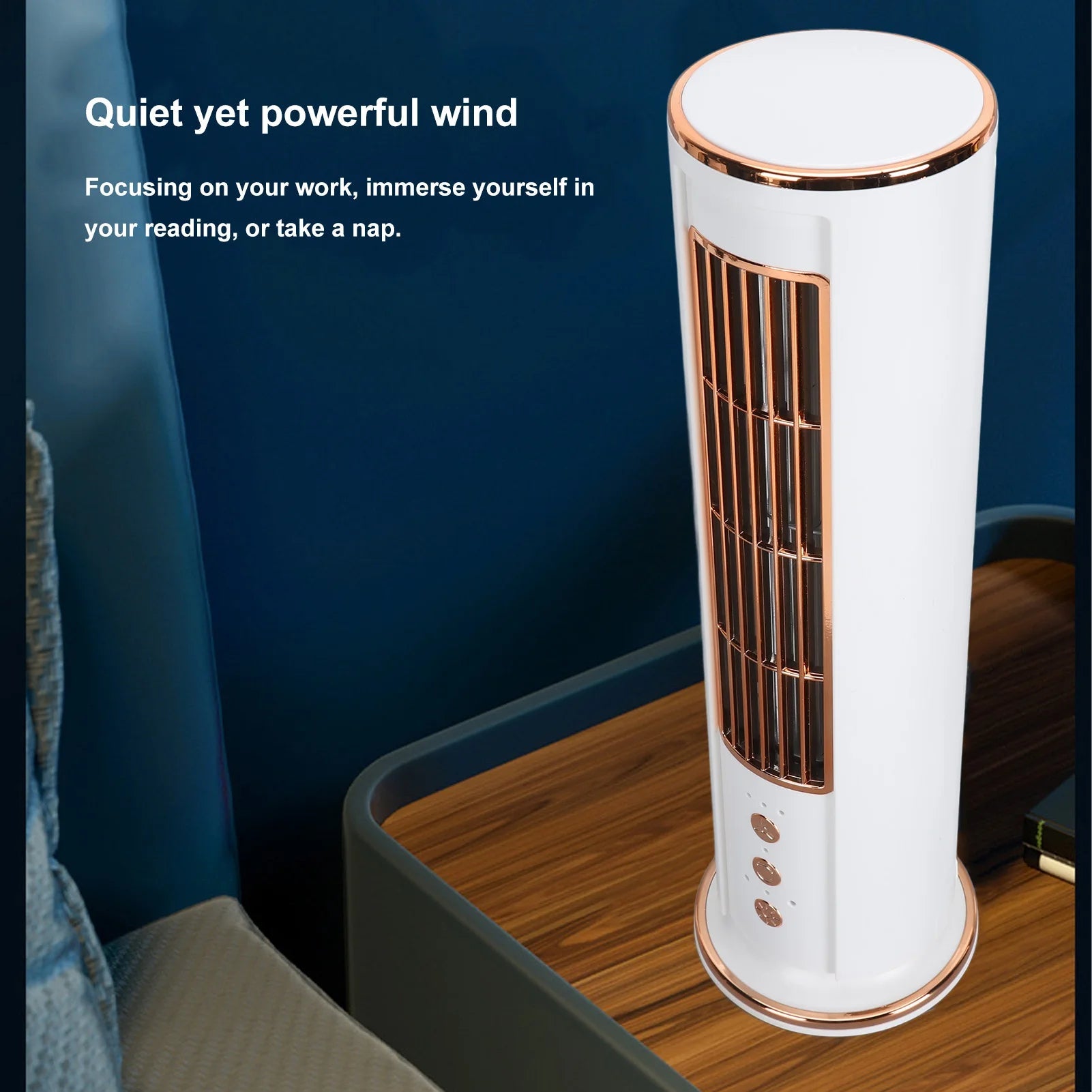 Bladeless Desktop AC Fan with Remote Control – Quiet, Compact Cooling Solution