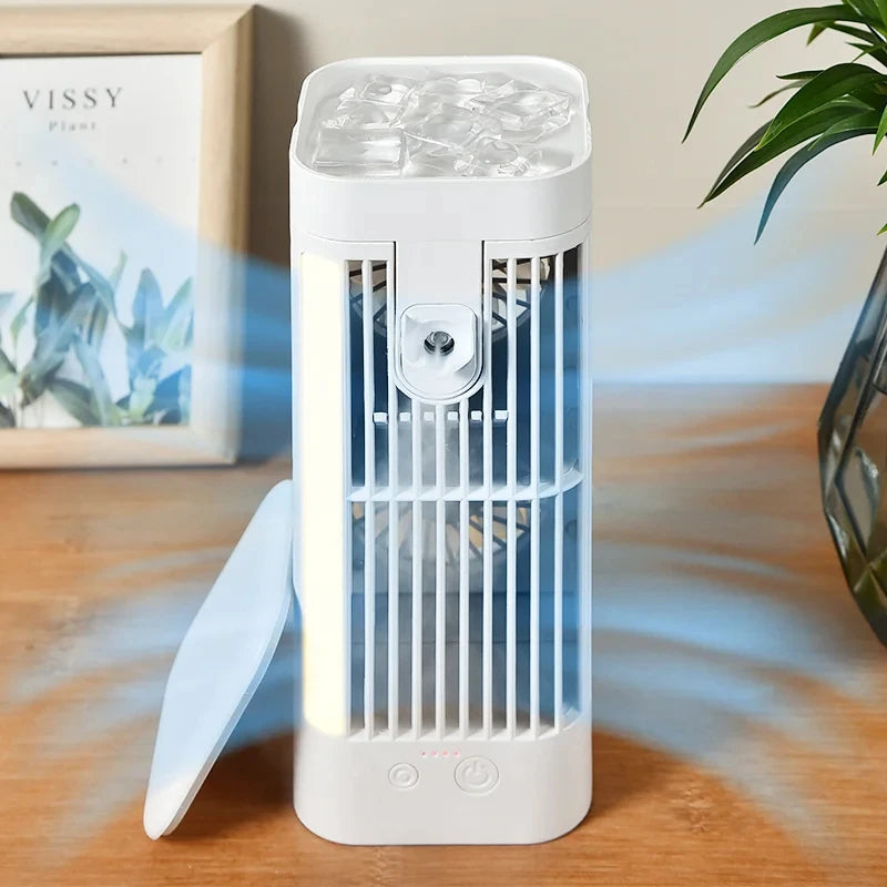Compact Portable Desk Fan with Mist Spray for Instant Cooling