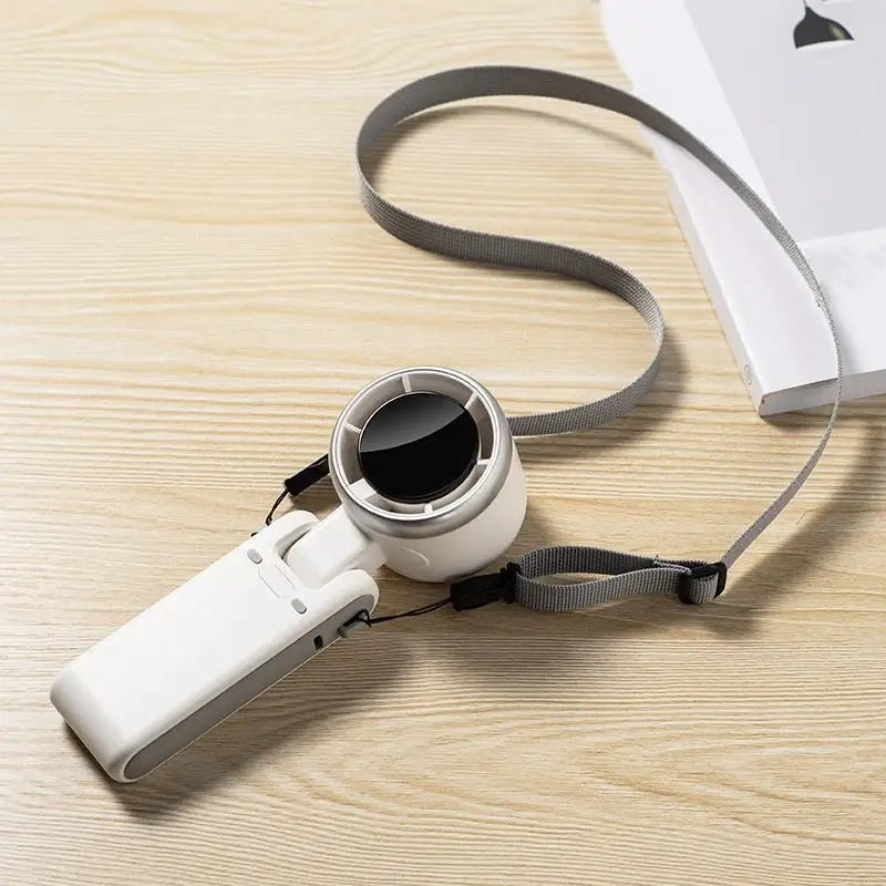 Foldable Handheld Turbo Fan with Digital Display - Ultra-Portable, High-Velocity Cooling on the Go