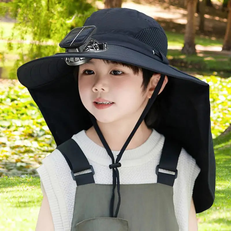 Kids' Adjustable Solar-Powered Fan Hat – Stay Cool on Sunny Days