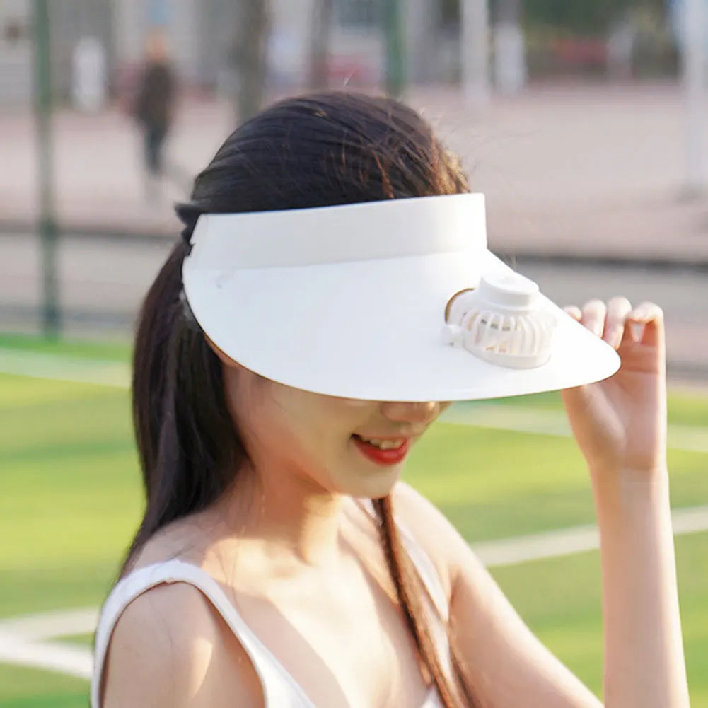 Sun Visor Hat with Built-In Cooling Fan – Stay Cool in the Sun