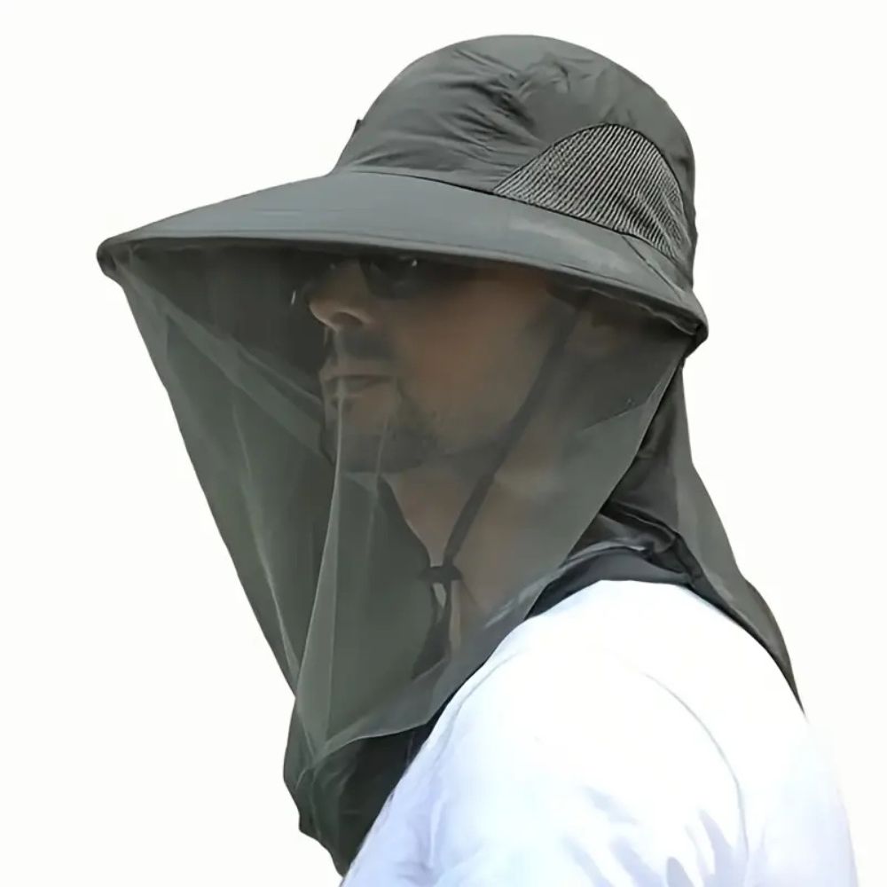 Breathable Wide-Brim Hat with Sun and Mosquito Protection