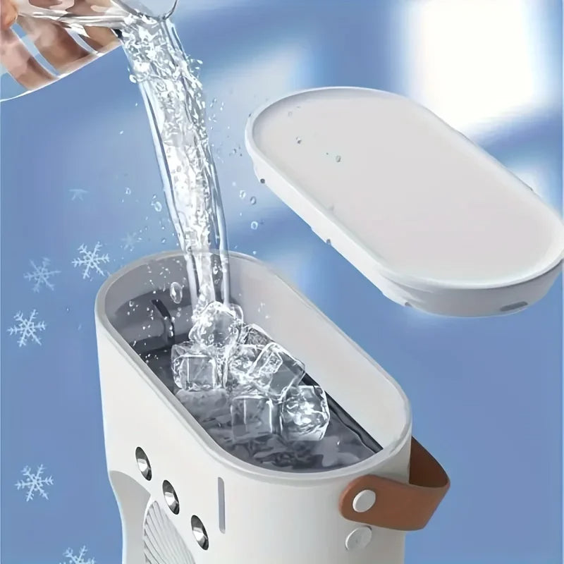 Dual-Head Portable Air Conditioner Fan for Instant Personal Cooling