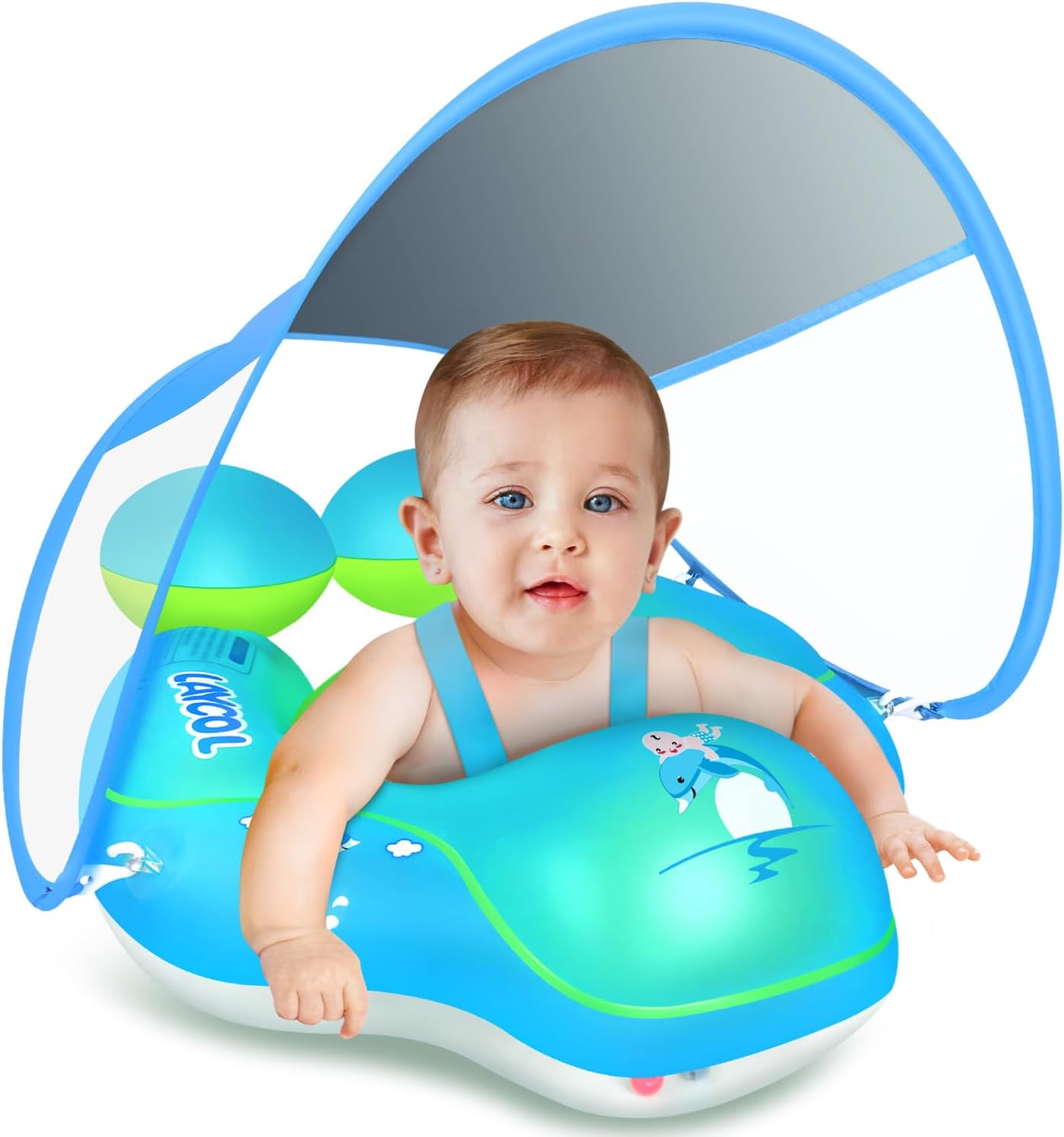 Baby Swim Float with Canopy - Sun Shade for Safe, Fun Pool Time