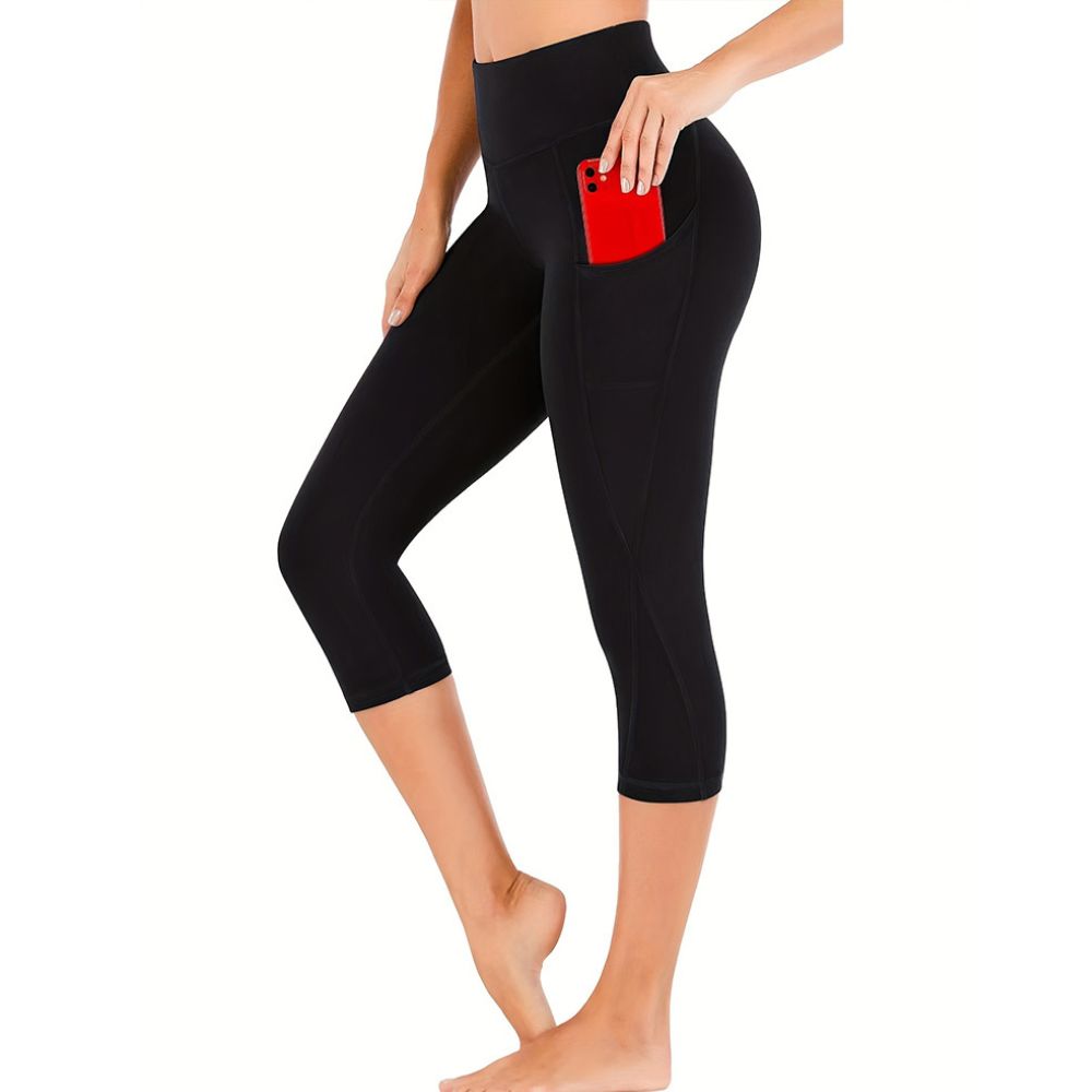 Ladies Capri-Length Cotton Pants with Pockets – Soft, Leggings-Style Comfort