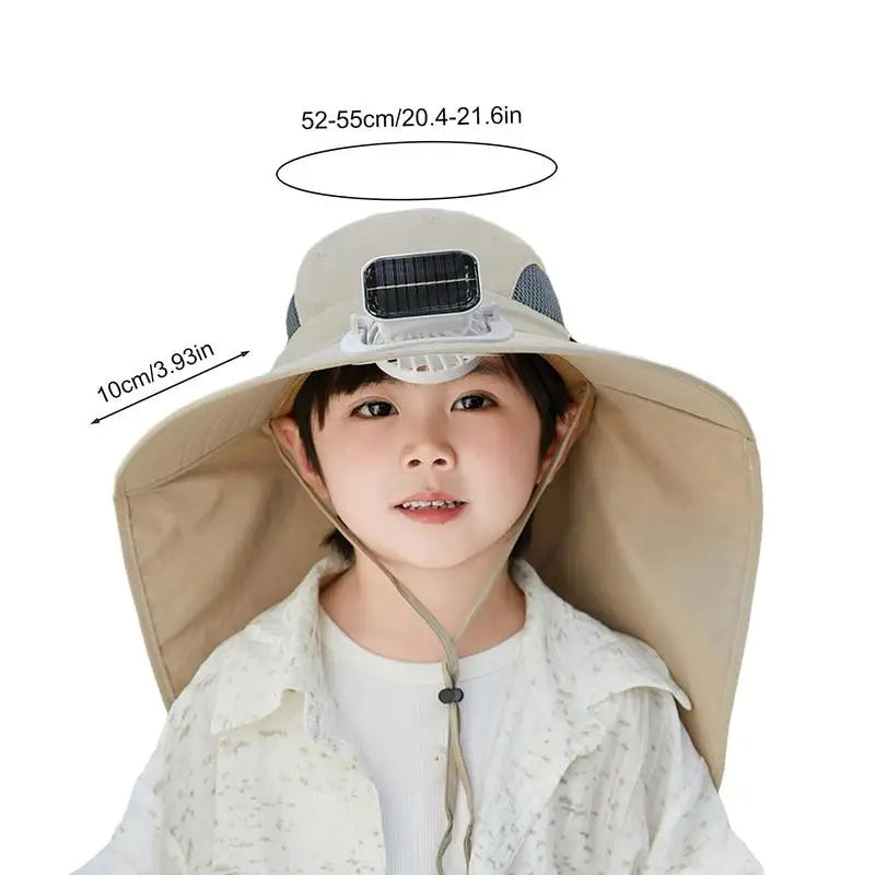 Kids' Adjustable Solar-Powered Fan Hat – Stay Cool on Sunny Days