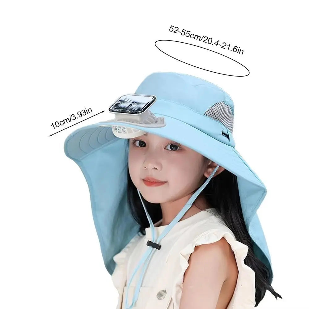 Kids' Adjustable Solar-Powered Fan Hat – Stay Cool on Sunny Days