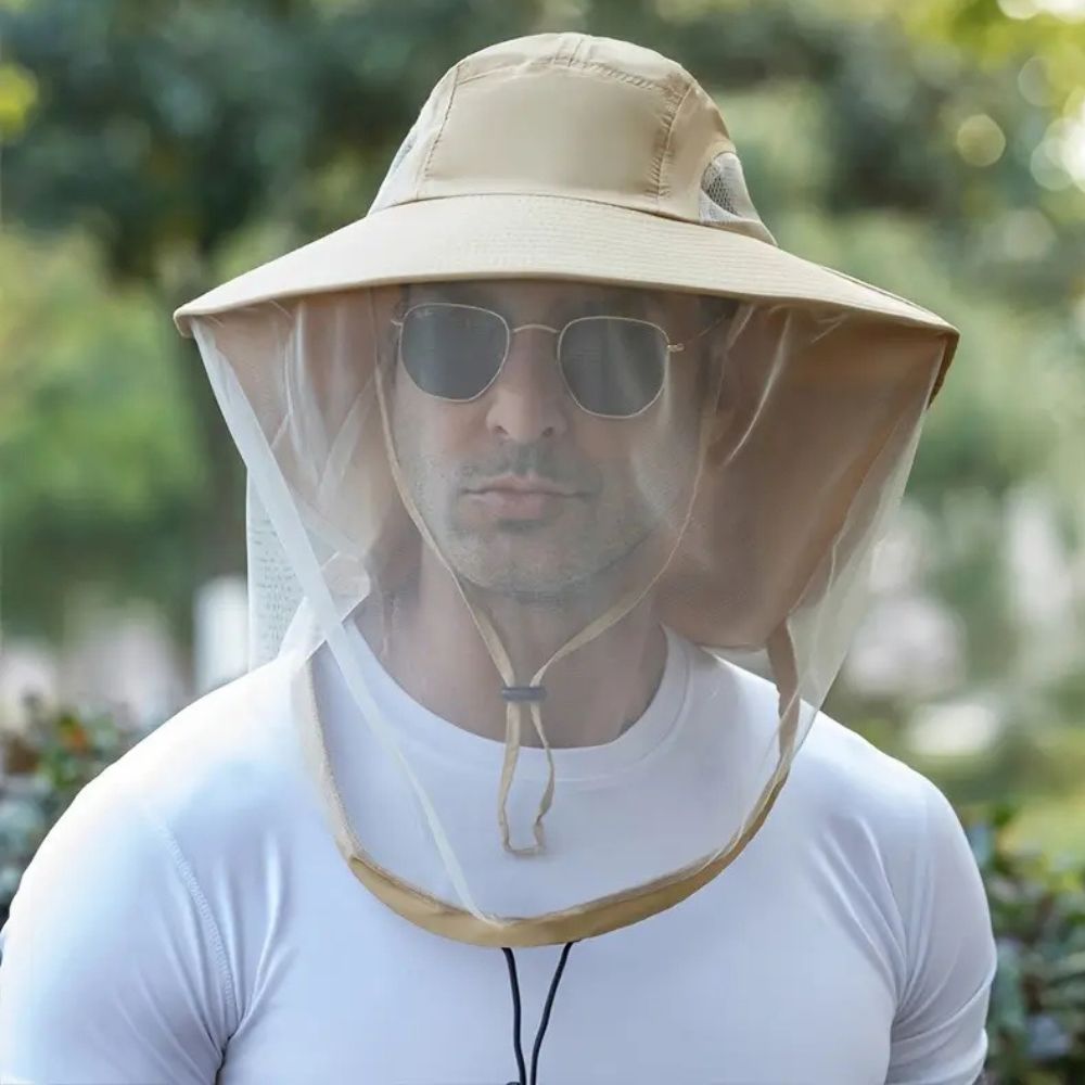 Breathable Wide-Brim Hat with Sun and Mosquito Protection