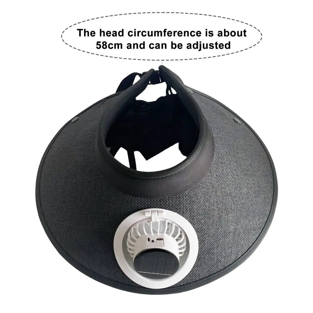 Wide-Brim Sun Hat with Solar-Powered Cooling Fan