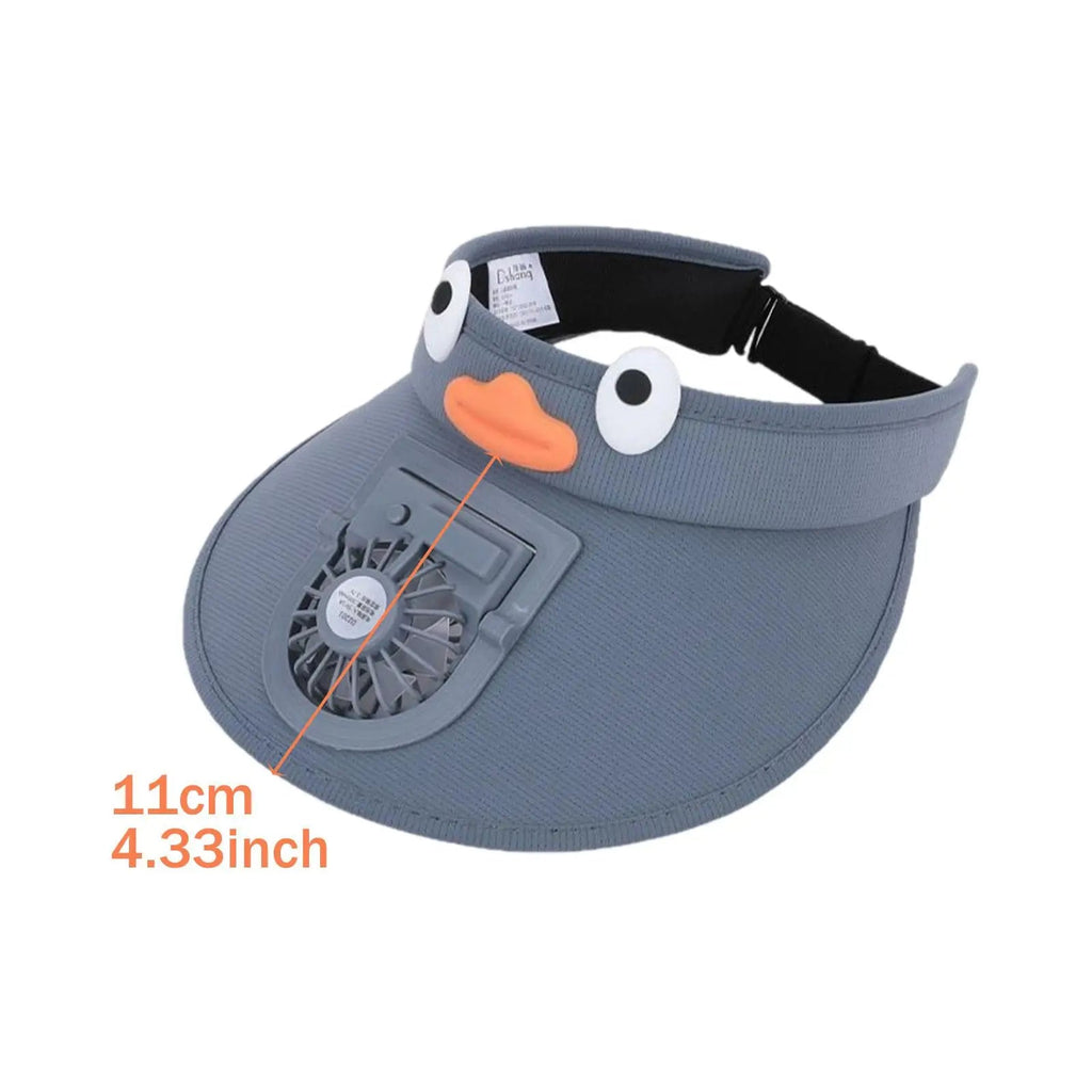 Kids' Sun Visor Hat with Built-In Cooling Fan