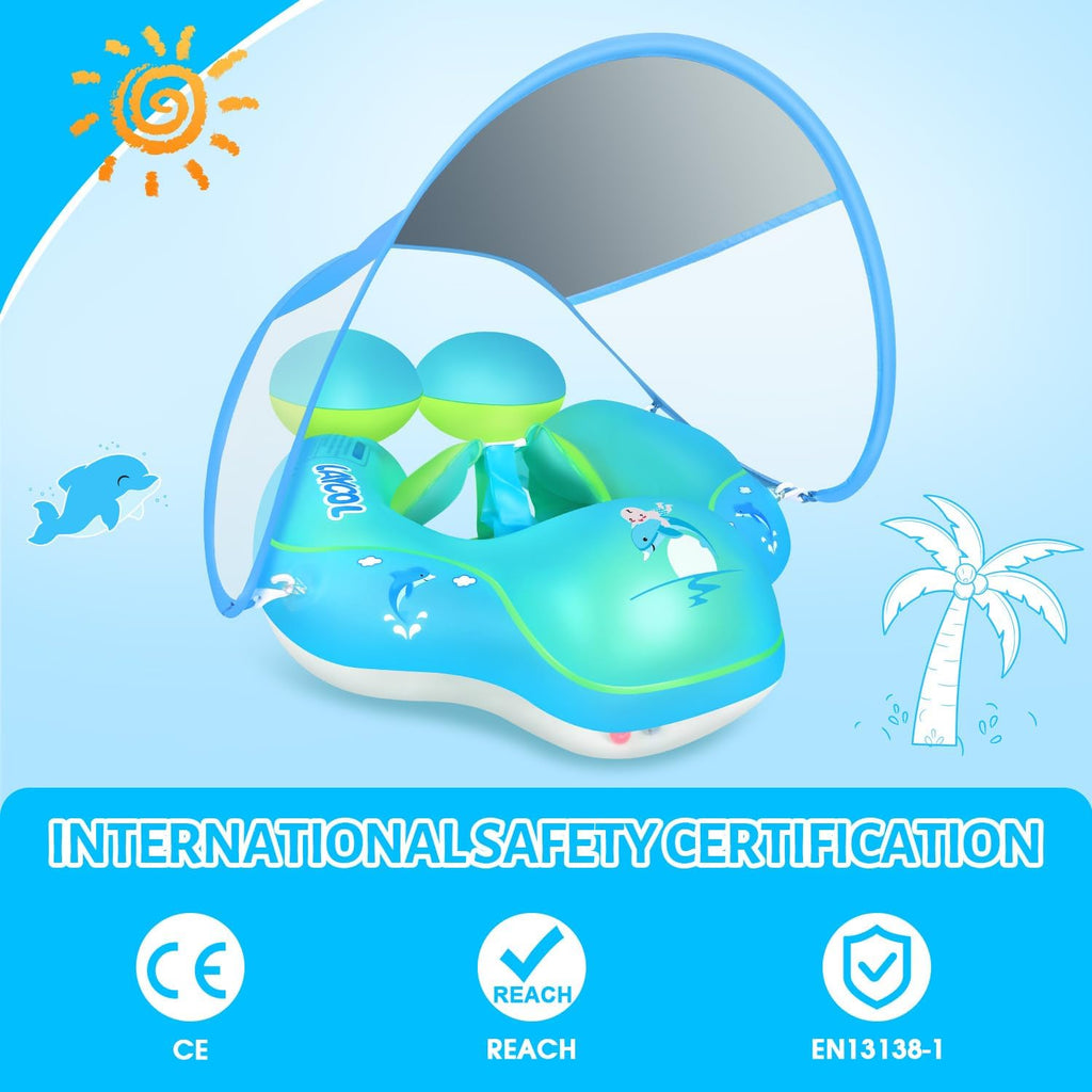 Baby Swim Float with Canopy - Sun Shade for Safe, Fun Pool Time