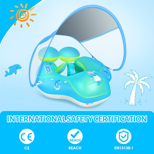 Baby Swim Float with Canopy - Sun Shade for Safe, Fun Pool Time