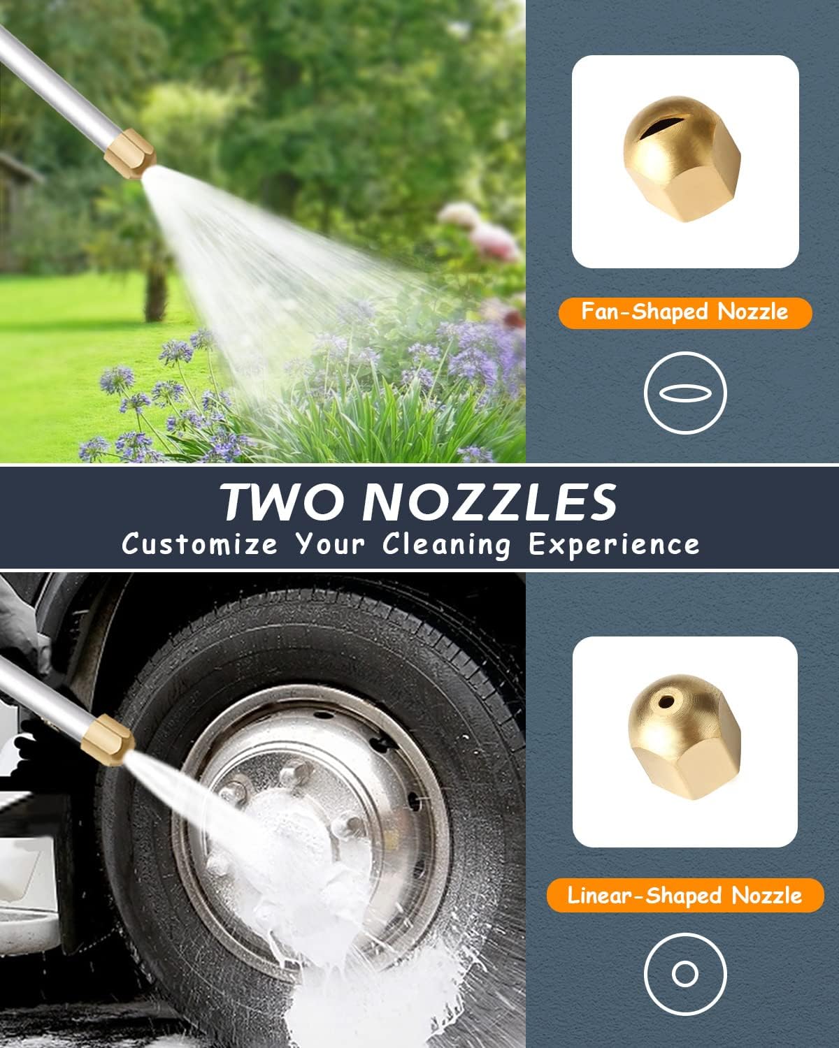 Premium High-Pressure Washer Spray Nozzle for Car Wash - Durable Water Hose Attachment
