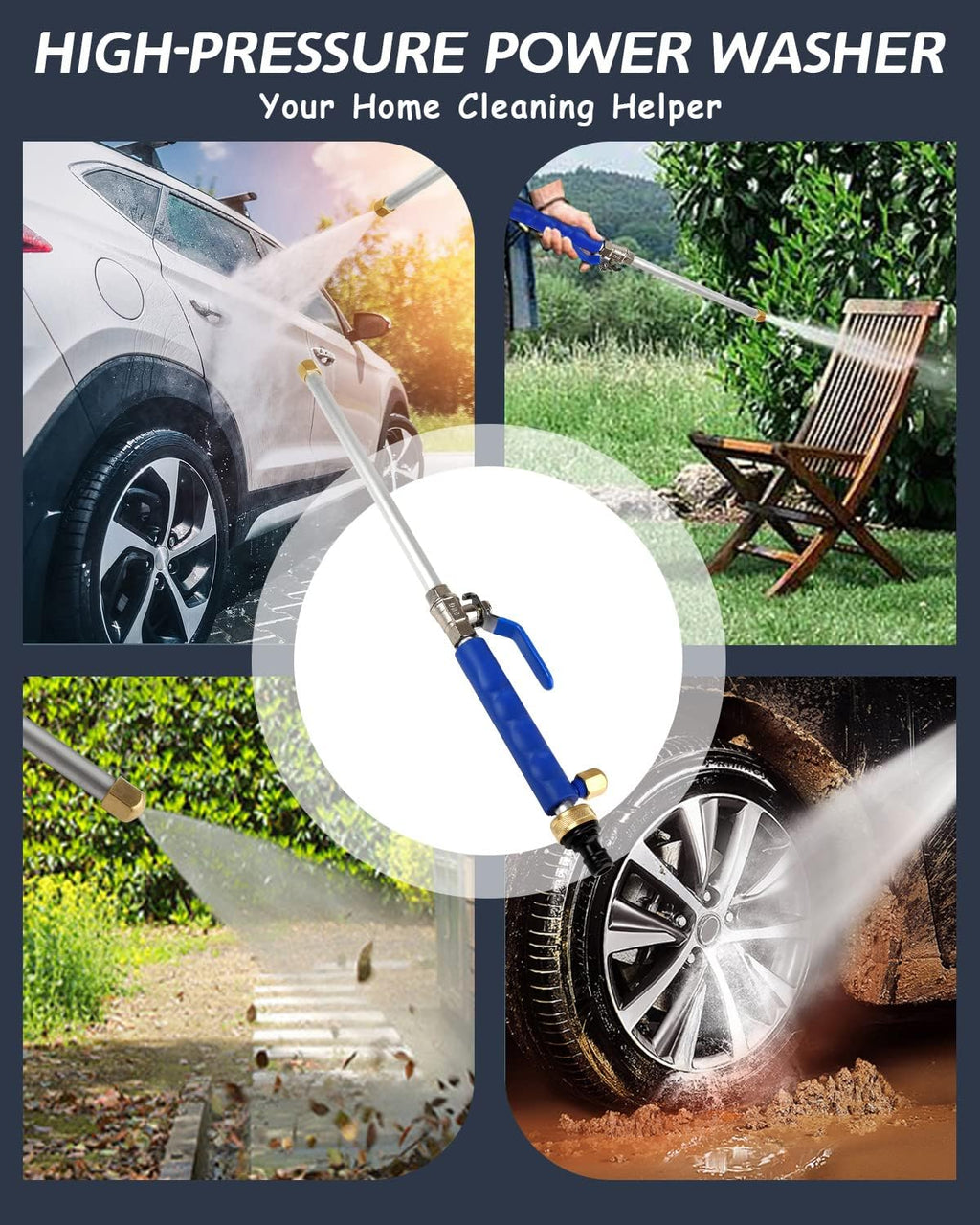 Premium High-Pressure Washer Spray Nozzle for Car Wash - Durable Water Hose Attachment