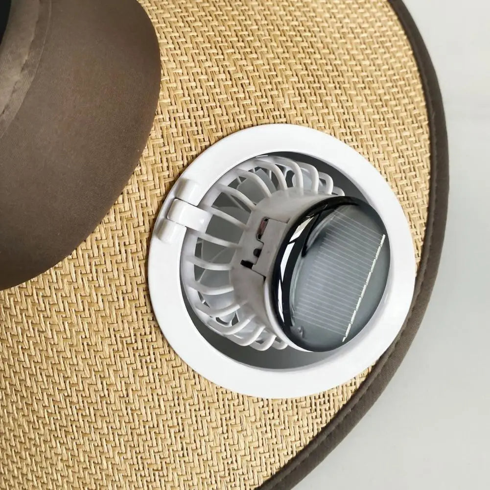 Wide-Brim Sun Hat with Solar-Powered Cooling Fan
