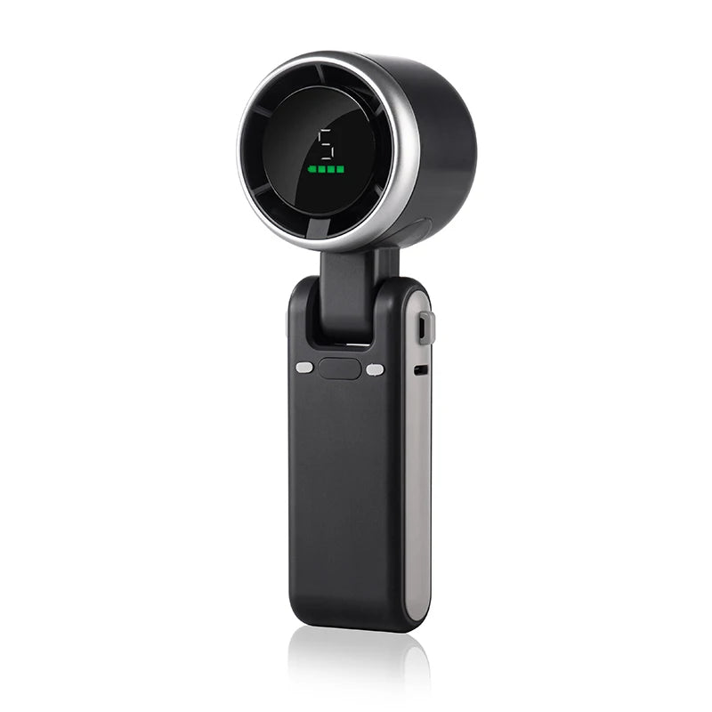Foldable Handheld Turbo Fan with Digital Display - Ultra-Portable, High-Velocity Cooling on the Go