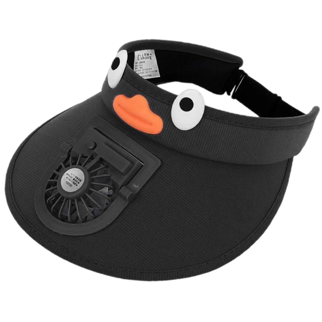 Kids' Sun Visor Hat with Built-In Cooling Fan