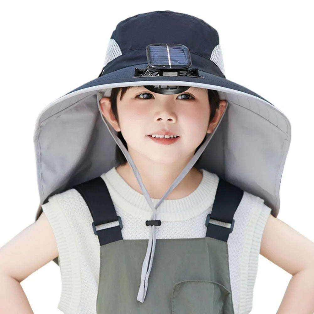 Kids' Adjustable Solar-Powered Fan Hat – Stay Cool on Sunny Days