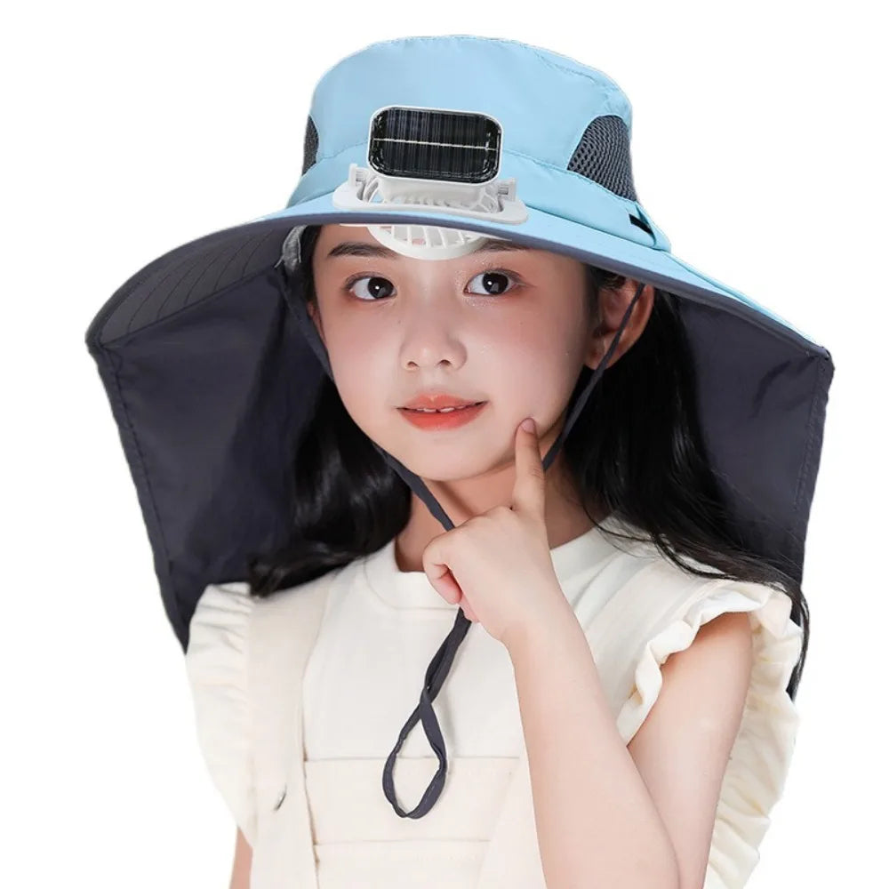 Kids' Adjustable Solar-Powered Fan Hat – Stay Cool on Sunny Days