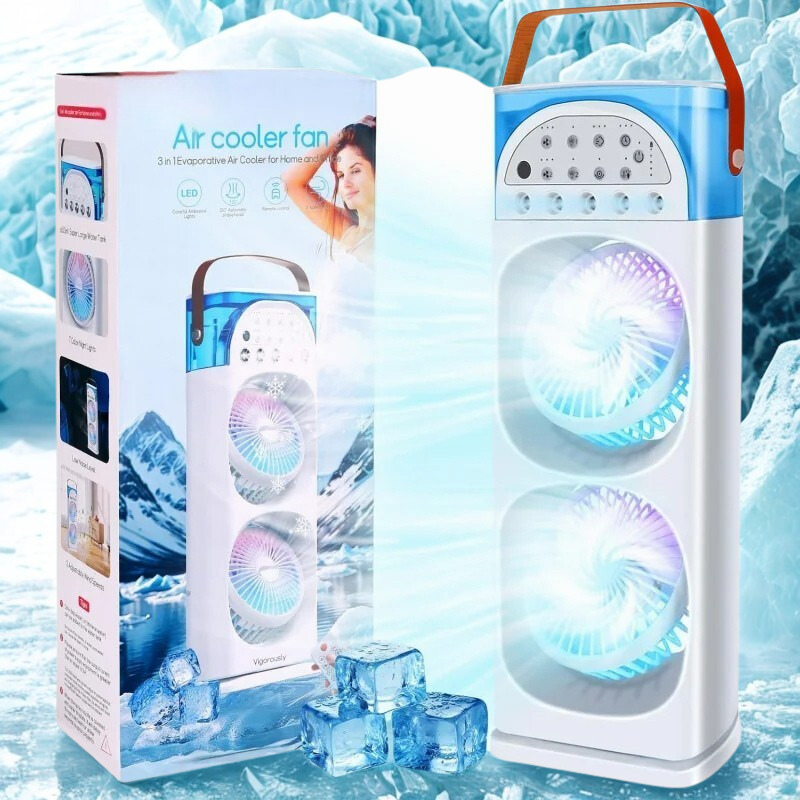 Ultra-Compact Portable Air Conditioner with Humidifier and LED Light