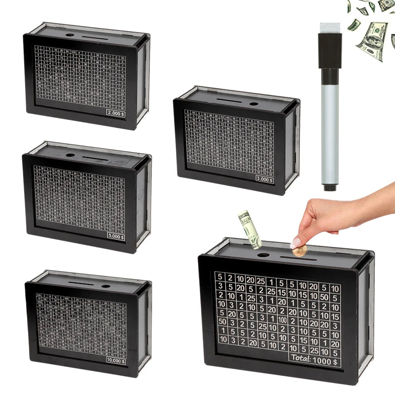 Elegant Wooden Piggy Bank for Adults with Built-In Coin Counter