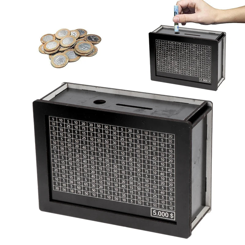 Elegant Wooden Piggy Bank for Adults with Built-In Coin Counter