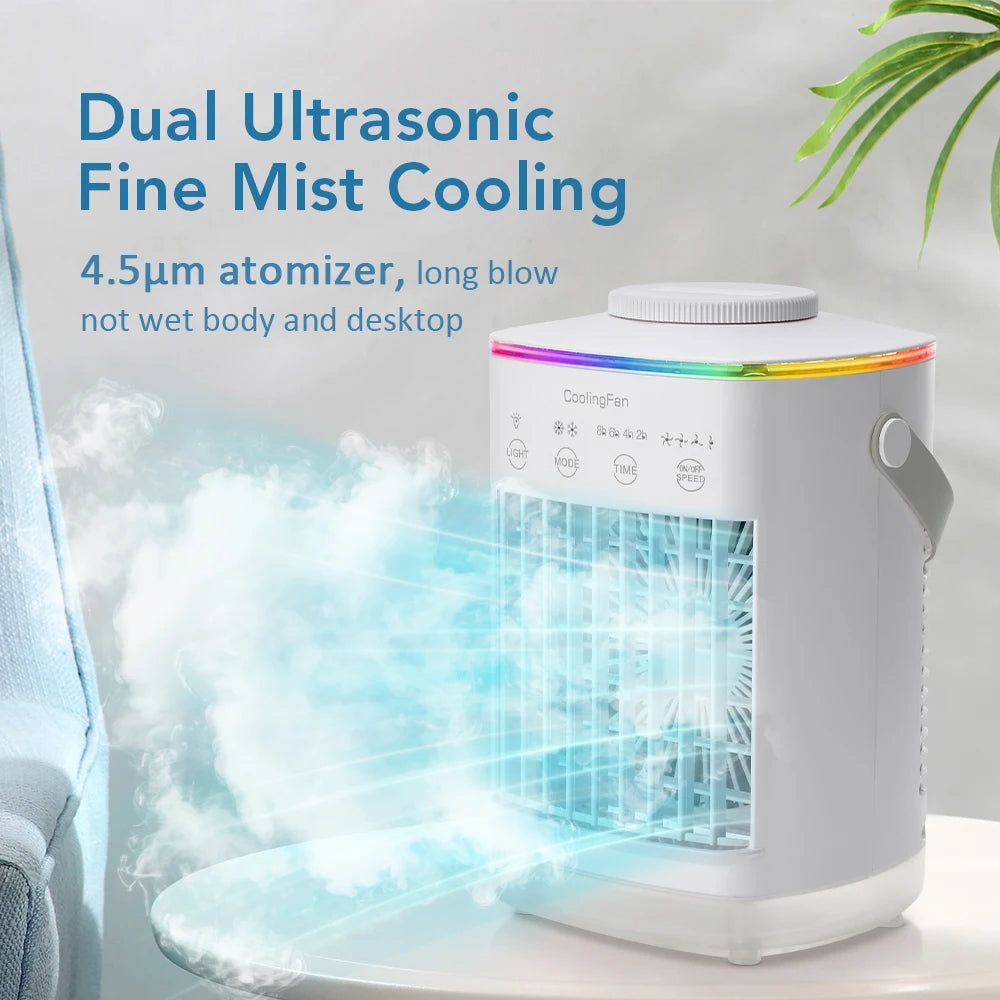 Compact Portable Air Conditioner & Humidifier with LED Light