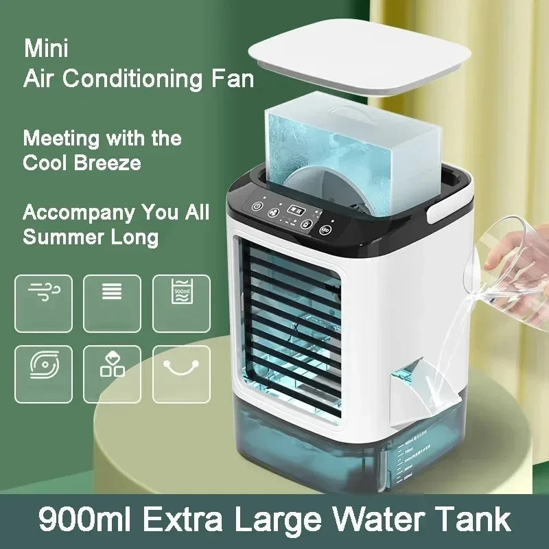 Three-Speed Portable Air Conditioner with Ultrasonic Cooling