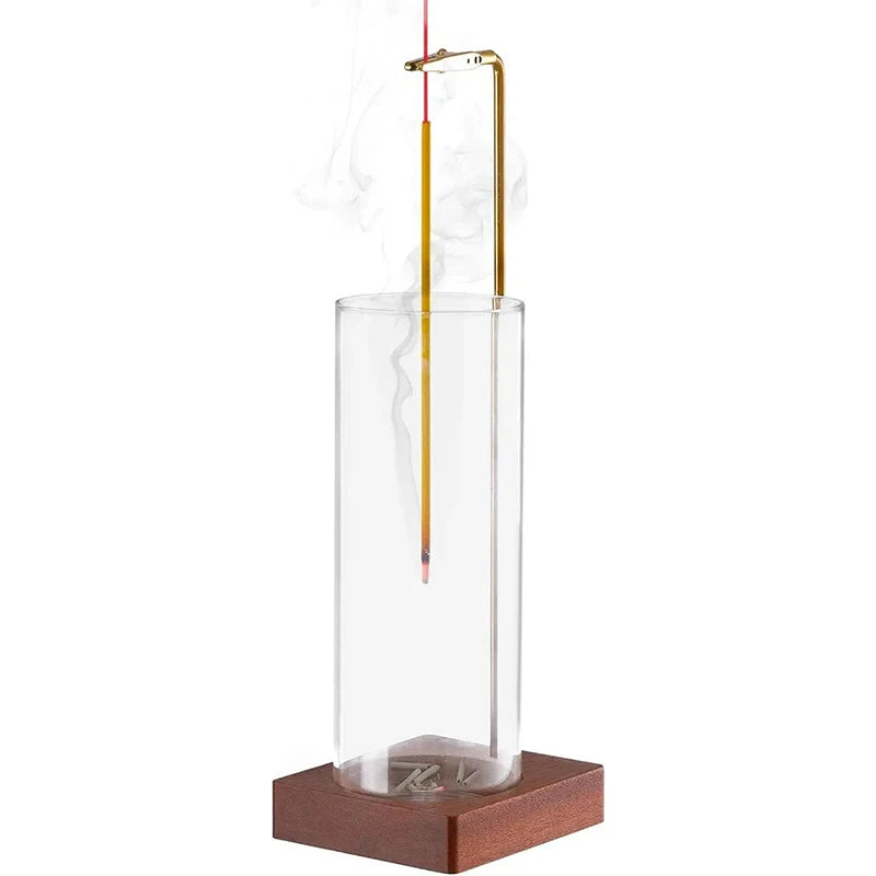Elegant Glass Incense Holder with Removable Ash Catcher