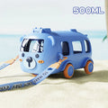 Playful Cartoon Bus Water Bottle with Straw for Kids