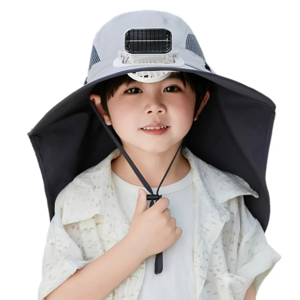 Kids' Adjustable Solar-Powered Fan Hat – Stay Cool on Sunny Days