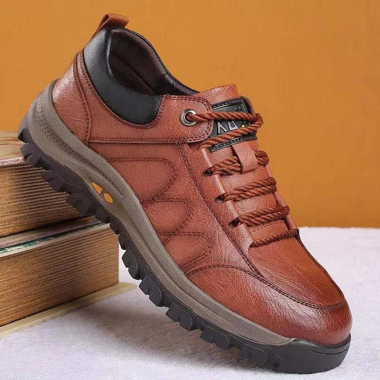 Men’s Casual Hand-Stitched Shoes with Arch Support, Non-Slip & Breathable Comfort