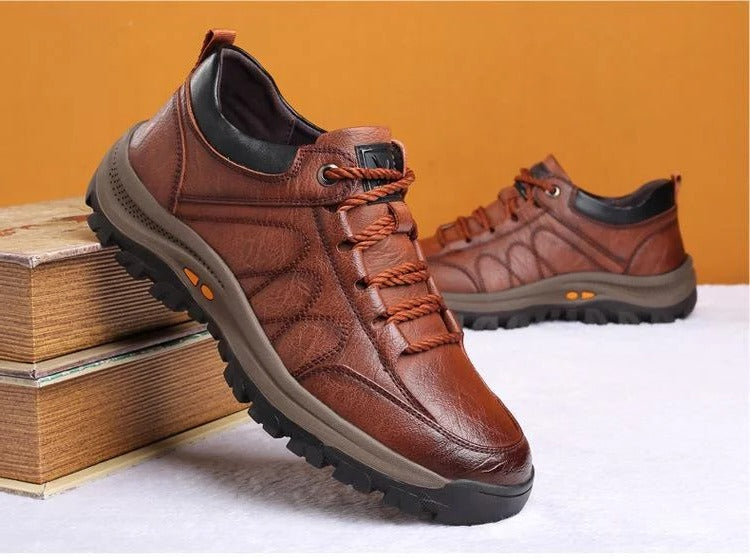 Men’s Casual Hand-Stitched Shoes with Arch Support, Non-Slip & Breathable Comfort