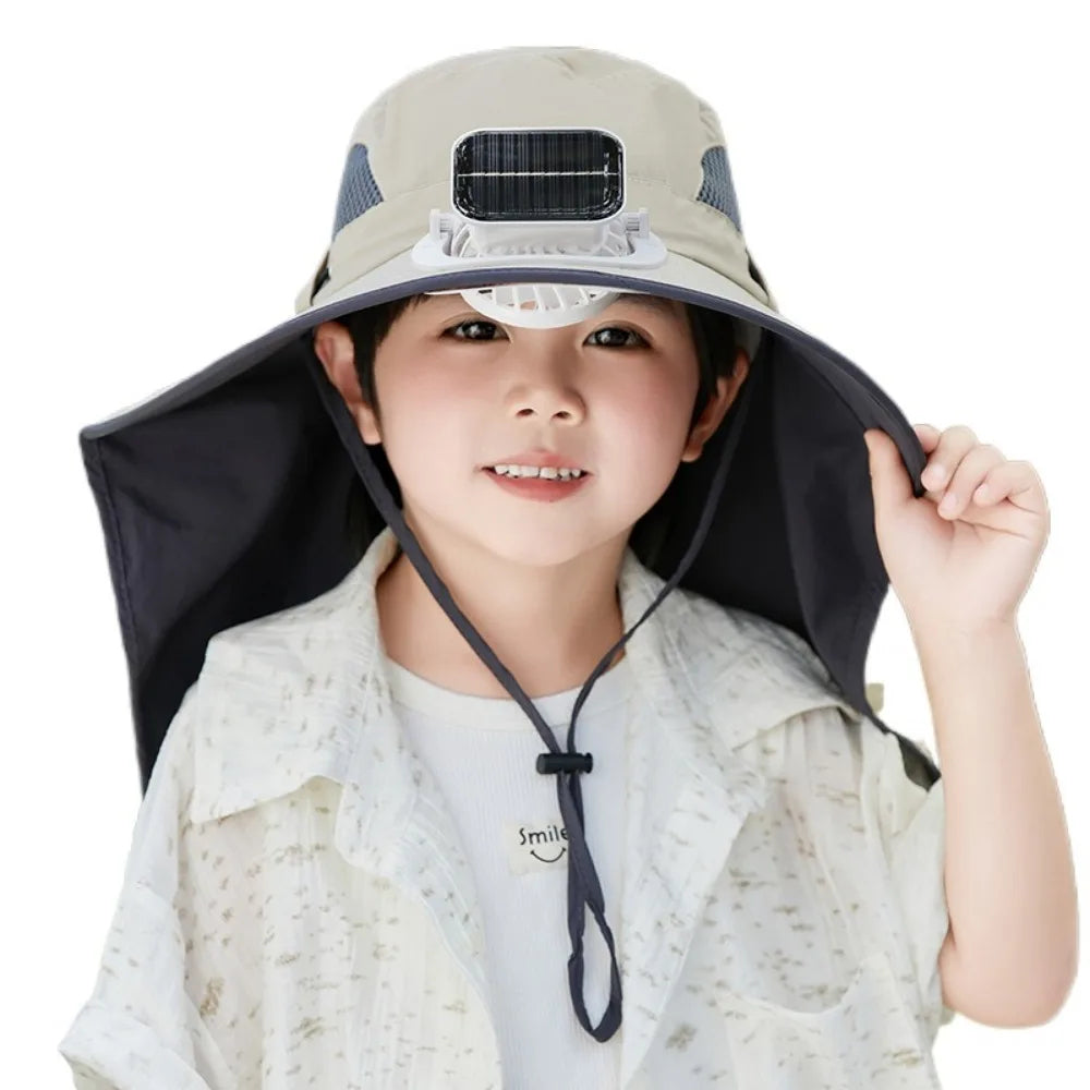 Kids' Adjustable Solar-Powered Fan Hat – Stay Cool on Sunny Days