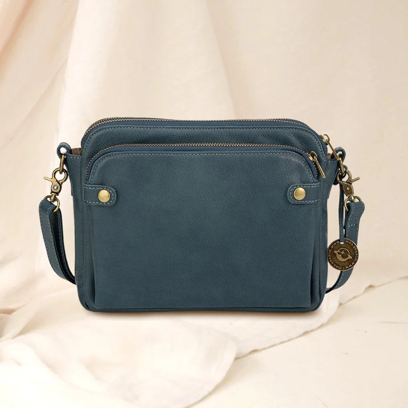 Triple-Layer Leather Crossbody Bag - Convertible Shoulder Bag & Clutch