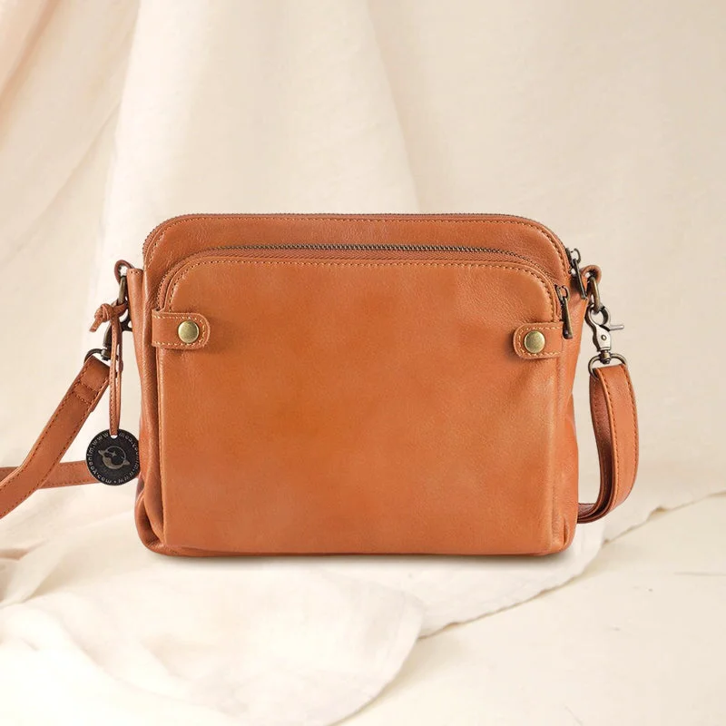 Triple-Layer Leather Crossbody Bag - Convertible Shoulder Bag & Clutch
