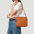Triple-Layer Leather Crossbody Bag - Convertible Shoulder Bag & Clutch