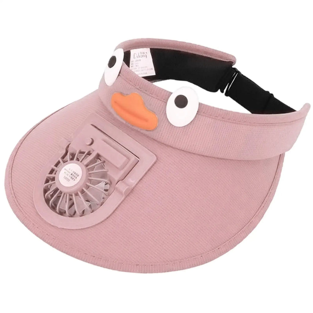 Kids' Sun Visor Hat with Built-In Cooling Fan