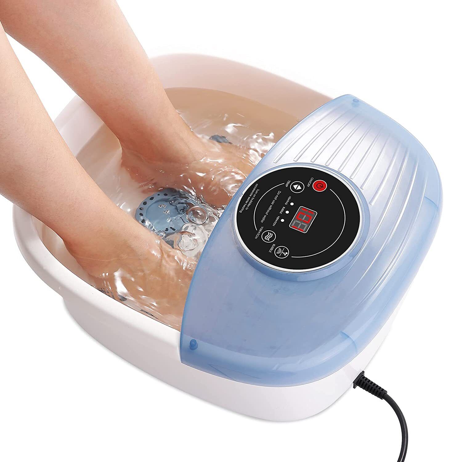 Luxurious Temperature-Controlled Foot Spa with Bubble Bath and Vibration Massage