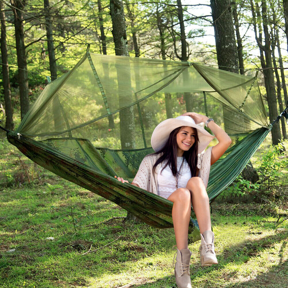 Portable Two-Person Outdoor Camping Hammock Tent with Canopy – Lightweight, Easy-Setup Shelter
